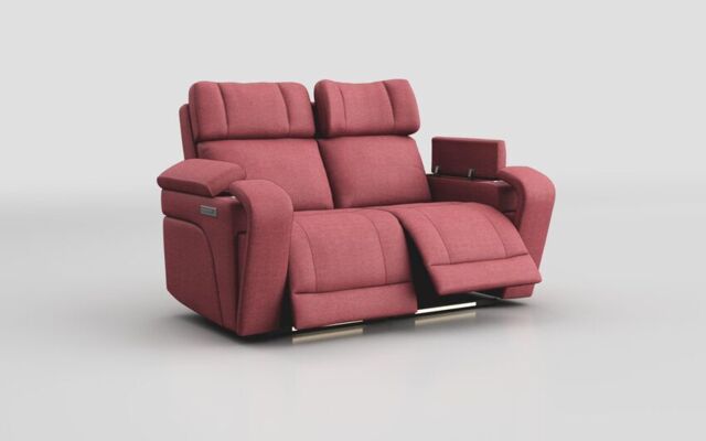Adstock 2 Seater Power Recliner Sofa with Power Head Tilt, Lumbar, Massage, Audio, Heat & LED Lights - poltronesofà at ScS