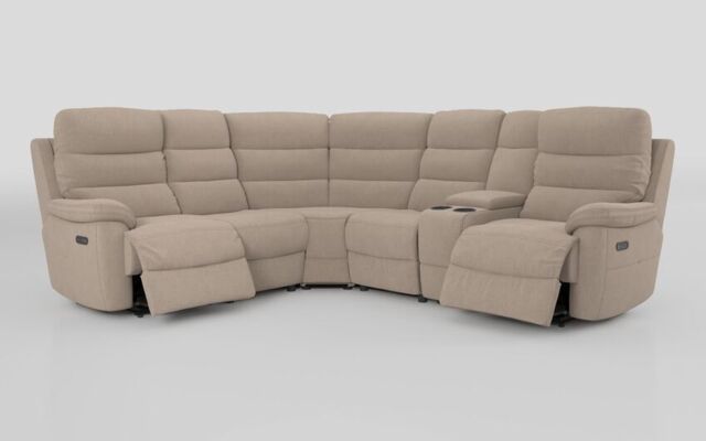 Ossett 2 Corner 2 Power Sofa with Right Hand Facing Console & Head Tilt - poltronesofà at ScS