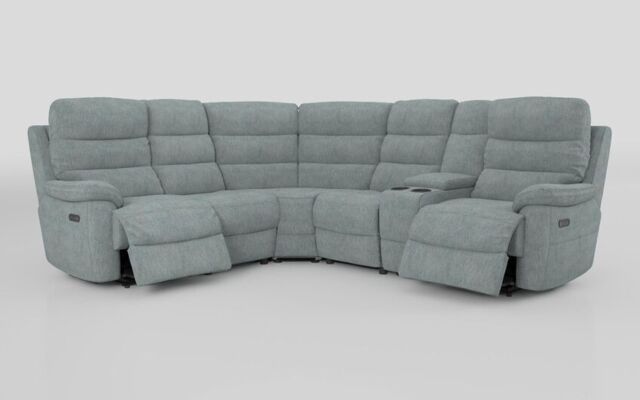 Ossett 2 Corner 2 Power Sofa with Right Hand Facing Console & Head Tilt  - poltronesofà at ScS