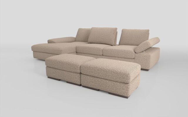 Savazza 4 Seater Sofa with Left Hand Facing Lounger & Two Ottoman Footstools - poltronesofà at ScS