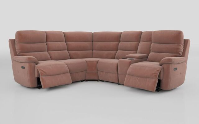 Ossett 2 Corner 2 Power Sofa with Right Hand Facing Console & Head Tilt - poltronesofà at ScS