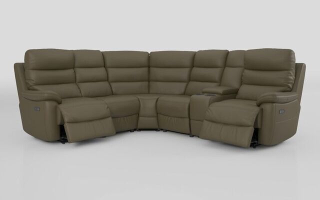 Ossett 2 Corner 2 Power Sofa with Right Hand Facing Console & Head Tilt - poltronesofà at ScS