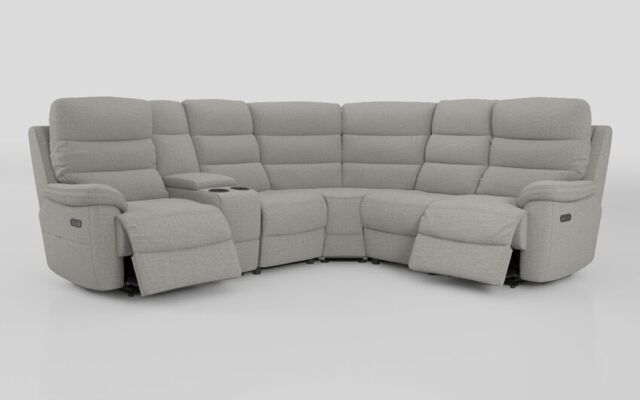 Ossett 2 Corner 2 Power Sofa with Left Hand Facing Console & Head Tilt - poltronesofà at ScS