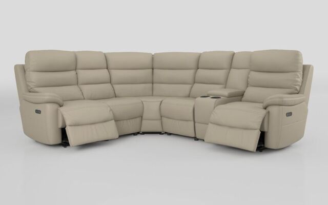 Ossett 2 Corner 2 Power Sofa with Right Hand Facing Console & Head Tilt  - poltronesofà at ScS