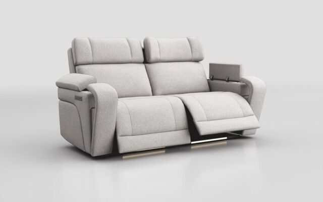 Adstock 3 Seater Power Recliner Sofa with Power Head Tilt, Lumbar, Massage, Audio, Heat & LED Lights - poltronesofà at ScS