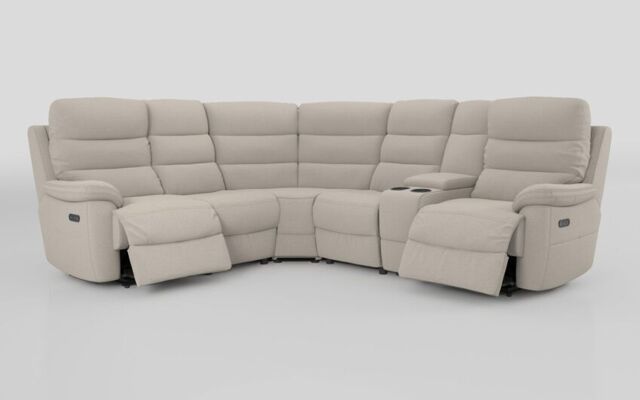 Ossett 2 Corner 2 Power Sofa with Right Hand Facing Console & Head Tilt  - poltronesofà at ScS