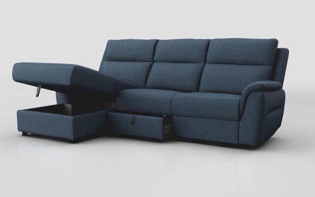 Sogliano 3 Seater Sofa With Drawer & Left Hand Facing Storage Chaise  - poltronesofà at ScS