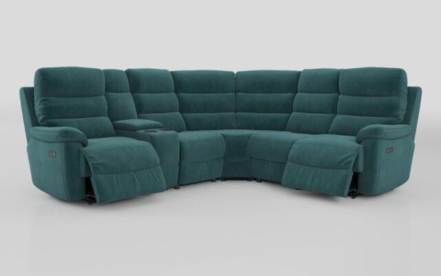 Ossett 2 Corner 2 Power Sofa with Left Hand Facing Console & Head Tilt - poltronesofà at ScS