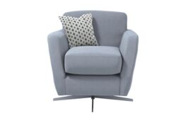 Ideal Home Grey Fraser Fabric Plain Swivel Chair