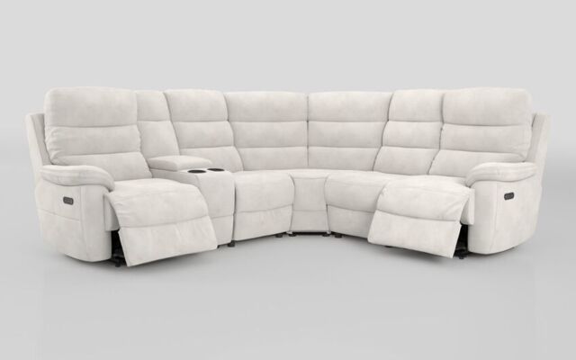 Ossett 2 Corner 2 Power Sofa with Left Hand Facing Console & Head Tilt - poltronesofà at ScS