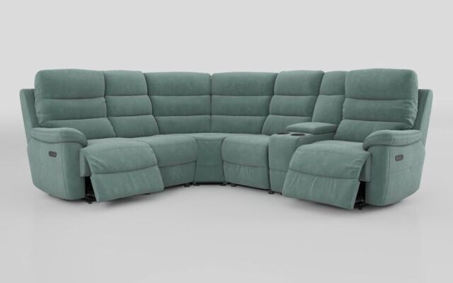 Ossett 2 Corner 2 Power Sofa with Right Hand Facing Console & Head Tilt  - poltronesofà at ScS