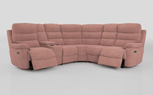 Ossett 2 Corner 2 Power Sofa with Left Hand Facing Console & Head Tilt - poltronesofà at ScS