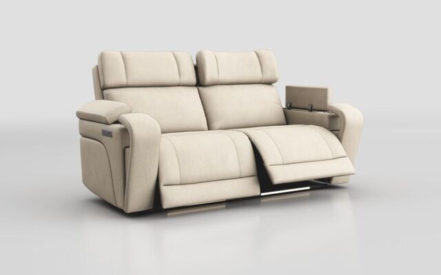 Adstock 3 Seater Power Recliner Sofa with Power Head Tilt, Lumbar, Massage, Audio, Heat & LED Lights - poltronesofà at ScS