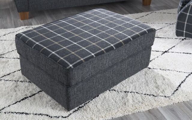 Theo Fabric Patterned Top Banquette Footstool  - poltronesofà at ScS