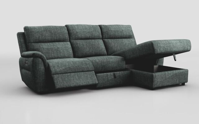 Sogliano 3 Seater Power Recliner Sofa With Drawer & Right Hand Facing Storage Chaise  - poltronesofà at ScS