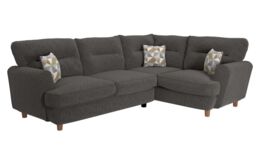 ScS Living Grey Percy Fabric 2 Corner 1 Standard Back Sofa