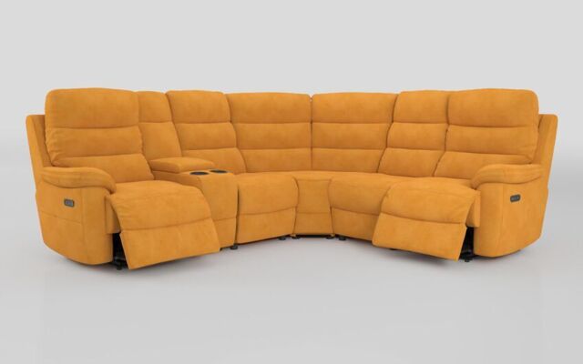 Ossett 2 Corner 2 Power Sofa with Left Hand Facing Console & Head Tilt - poltronesofà at ScS