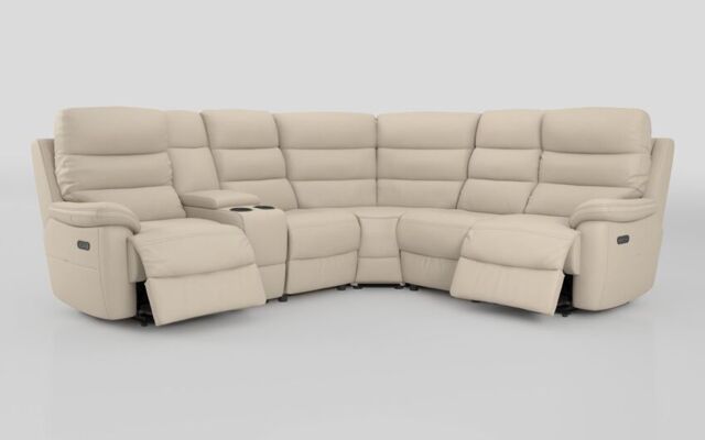 Ossett 2 Corner 2 Power Sofa with Left Hand Facing Console & Head Tilt - poltronesofà at ScS