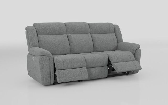 Elland 3 Seater Power Recliner Sofa - poltronesofà at ScS - Grey Fabric 3 Seater Reclining Sofa