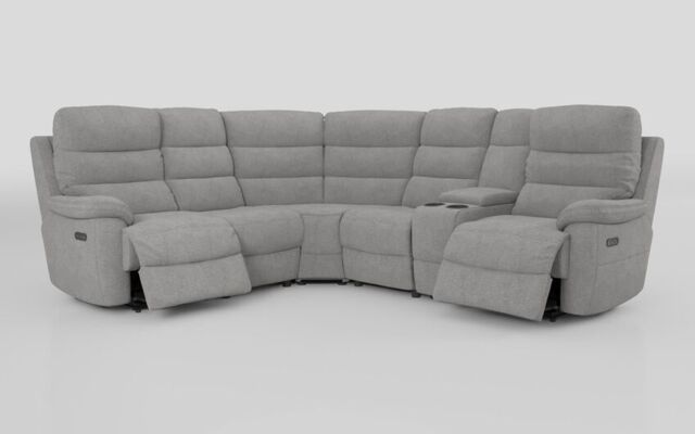 Ossett 2 Corner 2 Power Sofa with Right Hand Facing Console & Head Tilt - poltronesofà at ScS