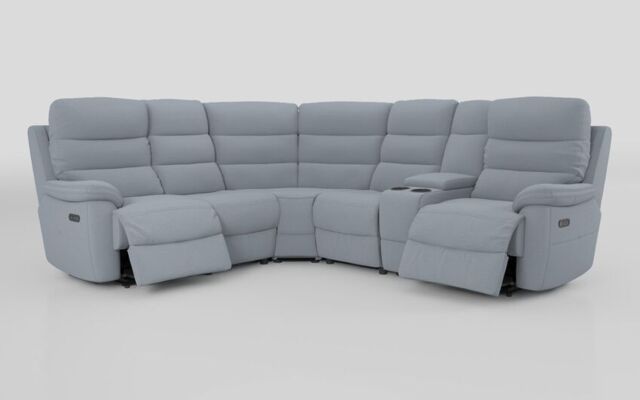 Ossett 2 Corner 2 Power Sofa with Right Hand Facing Console & Head Tilt  - poltronesofà at ScS