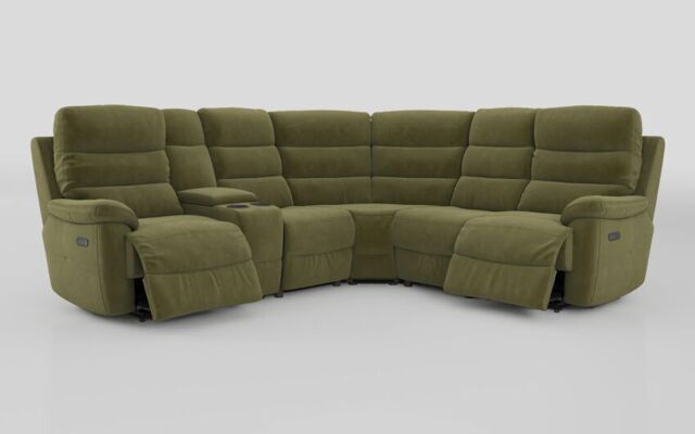 Ossett 2 Corner 2 Power Sofa with Left Hand Facing Console & Head Tilt - poltronesofà at ScS