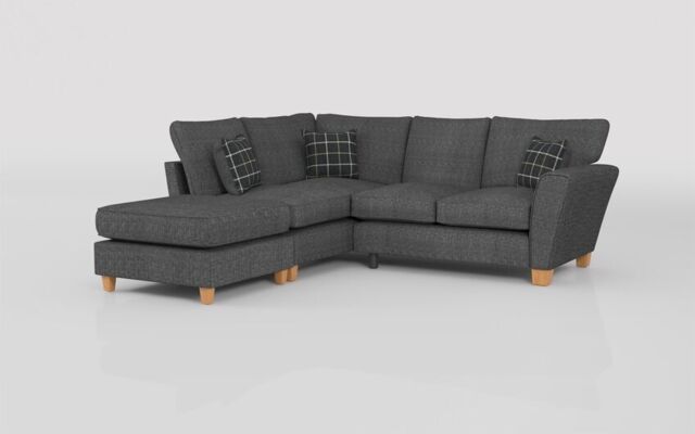 Theo Fabric 1 Corner 2 Left Hand Facing Chaise Standard Back Sofa  - poltronesofà at ScS