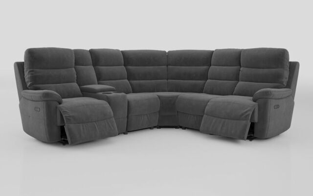 Ossett 2 Corner 2 Power Sofa with Left Hand Facing Console & Head Tilt - poltronesofà at ScS