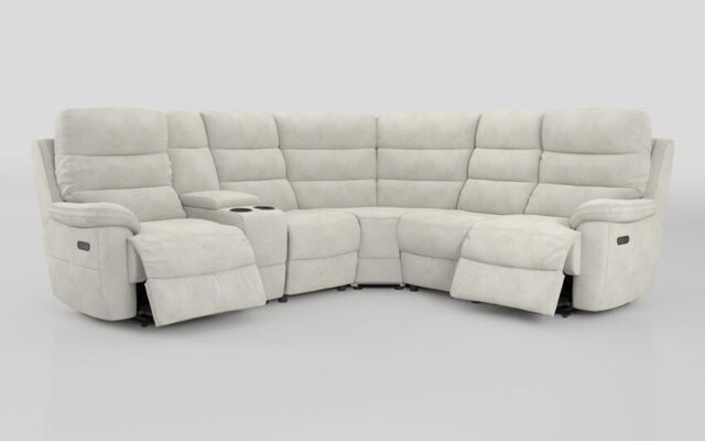 Ossett 2 Corner 2 Power Sofa with Left Hand Facing Console & Head Tilt - poltronesofà at ScS