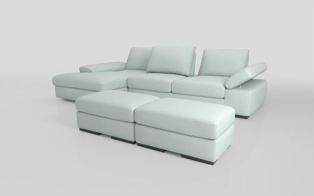 Savazza 4 Seater Sofa with Left Hand Facing Lounger & Two Ottoman Footstools  - poltronesofà at ScS