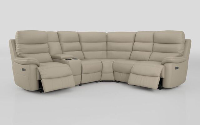 Ossett 2 Corner 2 Power Sofa with Left Hand Facing Console & Head Tilt - poltronesofà at ScS