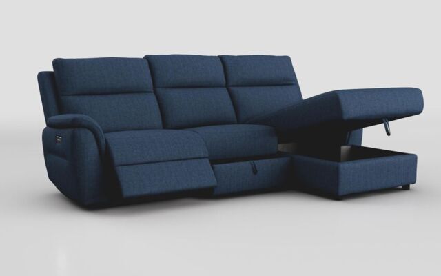 Sogliano 3 Seater Power Recliner Sofa With Drawer & Right Hand Facing Storage Chaise  - poltronesofà at ScS