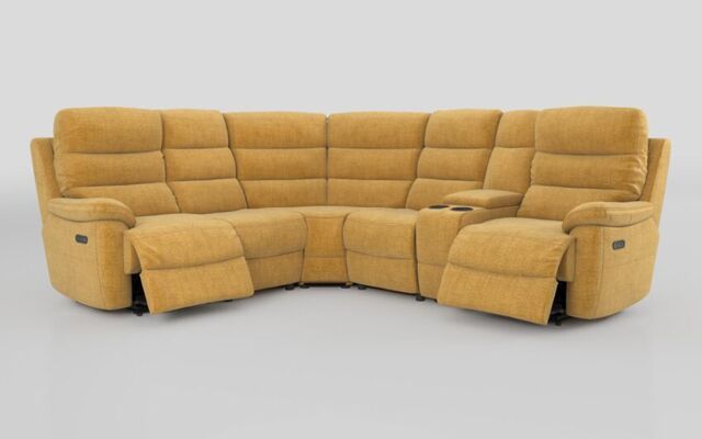 Ossett 2 Corner 2 Power Sofa with Right Hand Facing Console & Head Tilt  - poltronesofà at ScS