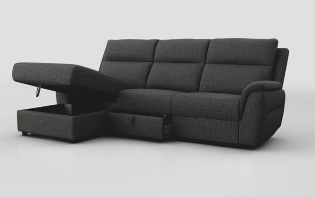Sogliano 3 Seater Sofa With Drawer & Left Hand Facing Storage Chaise - poltronesofà at ScS