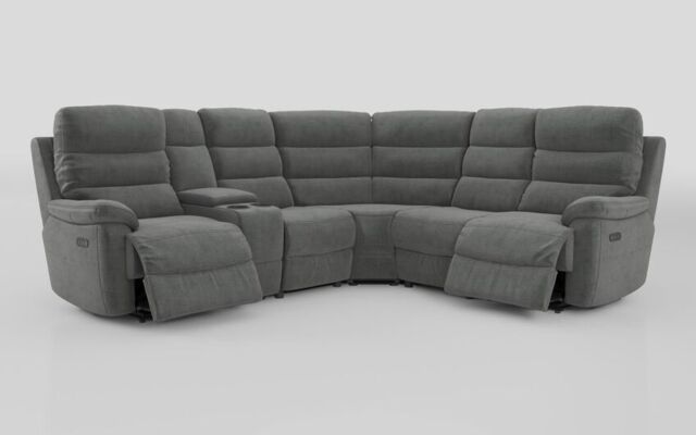Ossett 2 Corner 2 Power Sofa with Left Hand Facing Console & Head Tilt  - poltronesofà at ScS