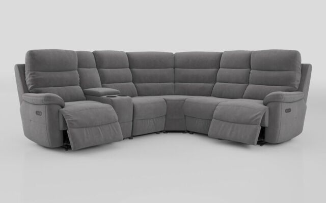 Ossett 2 Corner 2 Power Sofa with Left Hand Facing Console & Head Tilt - poltronesofà at ScS