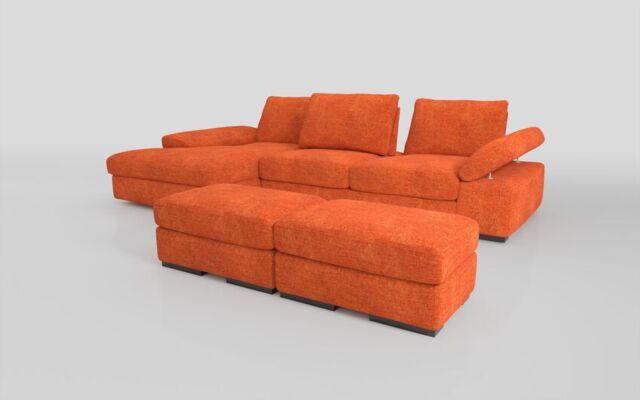 Savazza 4 Seater Sofa with Left Hand Facing Lounger & Two Ottoman Footstools - poltronesofà at ScS