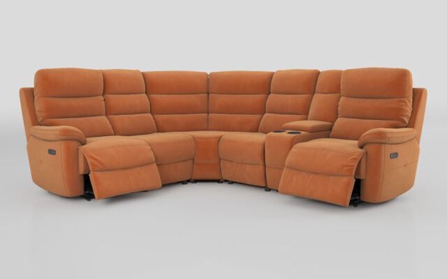 Ossett 2 Corner 2 Power Sofa with Right Hand Facing Console & Head Tilt - poltronesofà at ScS