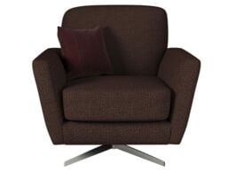 ScS Living Brown Theo Fabric Plain Swivel Chair