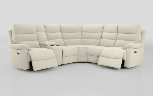 Ossett 2 Corner 2 Power Sofa with Left Hand Facing Console & Head Tilt - poltronesofà at ScS