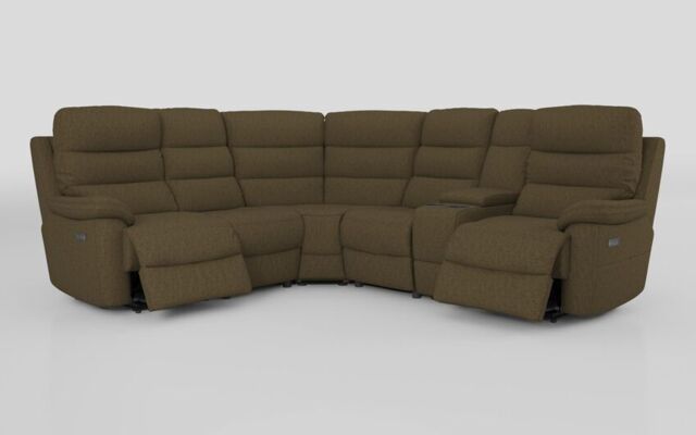 Ossett 2 Corner 2 Power Sofa with Right Hand Facing Console & Head Tilt - poltronesofà at ScS
