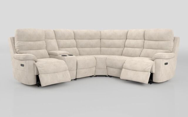 Ossett 2 Corner 2 Power Sofa with Left Hand Facing Console & Head Tilt - poltronesofà at ScS