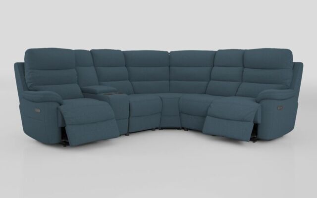 Ossett 2 Corner 2 Power Sofa with Left Hand Facing Console & Head Tilt  - poltronesofà at ScS