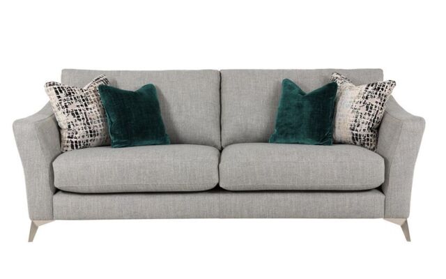 Ideal Home Grey Maisy Fabric 4 Seater Sofa