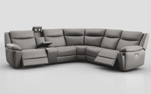 Villa 3 Corner 3 Power Recliner Sofa & Console with Lights  - poltronesofà at ScS