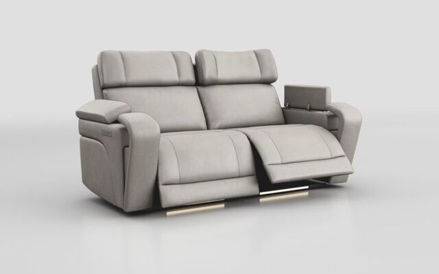 Adstock 3 Seater Power Recliner Sofa with Power Head Tilt, Lumbar, Massage, Audio, Heat & LED Lights - poltronesofà at ScS