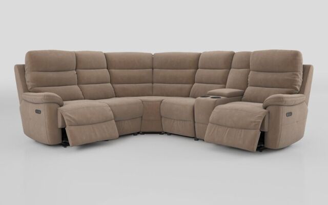 Ossett 2 Corner 2 Power Sofa with Right Hand Facing Console & Head Tilt - poltronesofà at ScS