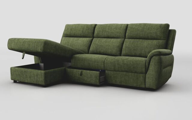 Sogliano 3 Seater Sofa With Drawer & Left Hand Facing Storage Chaise - poltronesofà at ScS