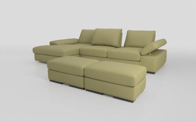 Savazza 4 Seater Sofa with Left Hand Facing Lounger & Two Ottoman Footstools - poltronesofà at ScS