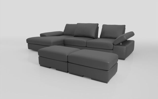 Savazza 4 Seater Sofa with Left Hand Facing Lounger & Two Ottoman Footstools - poltronesofà at ScS
